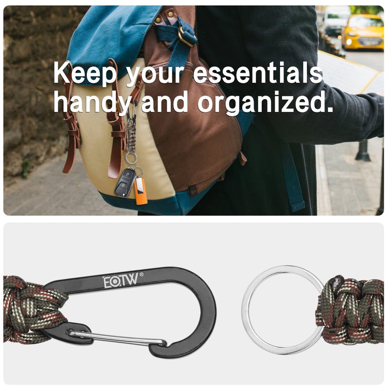 EOTW Carabiner Keychain,Paracord Keychain Small Aluminum Clip D Ring for Camping, Hiking, Fishing, Or As A Key Organizer - Image 4